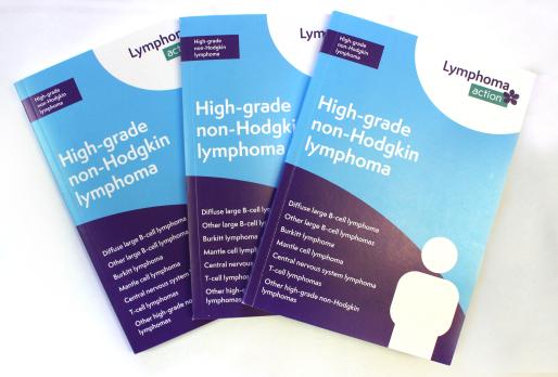 Photo of our blue, A5 High-grade non-Hodgkin lymphoma booklets