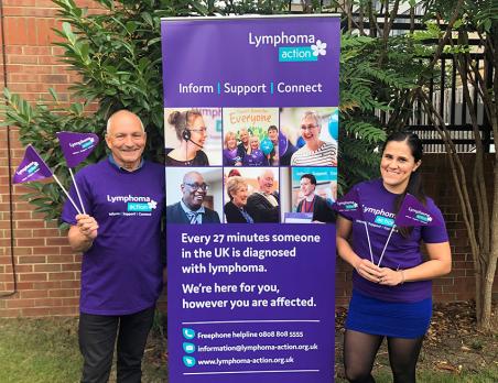 Volunteers raising awareness for Lymphoma Action
