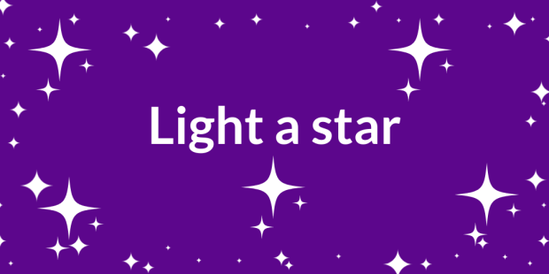 Light a star white copy on  purple 