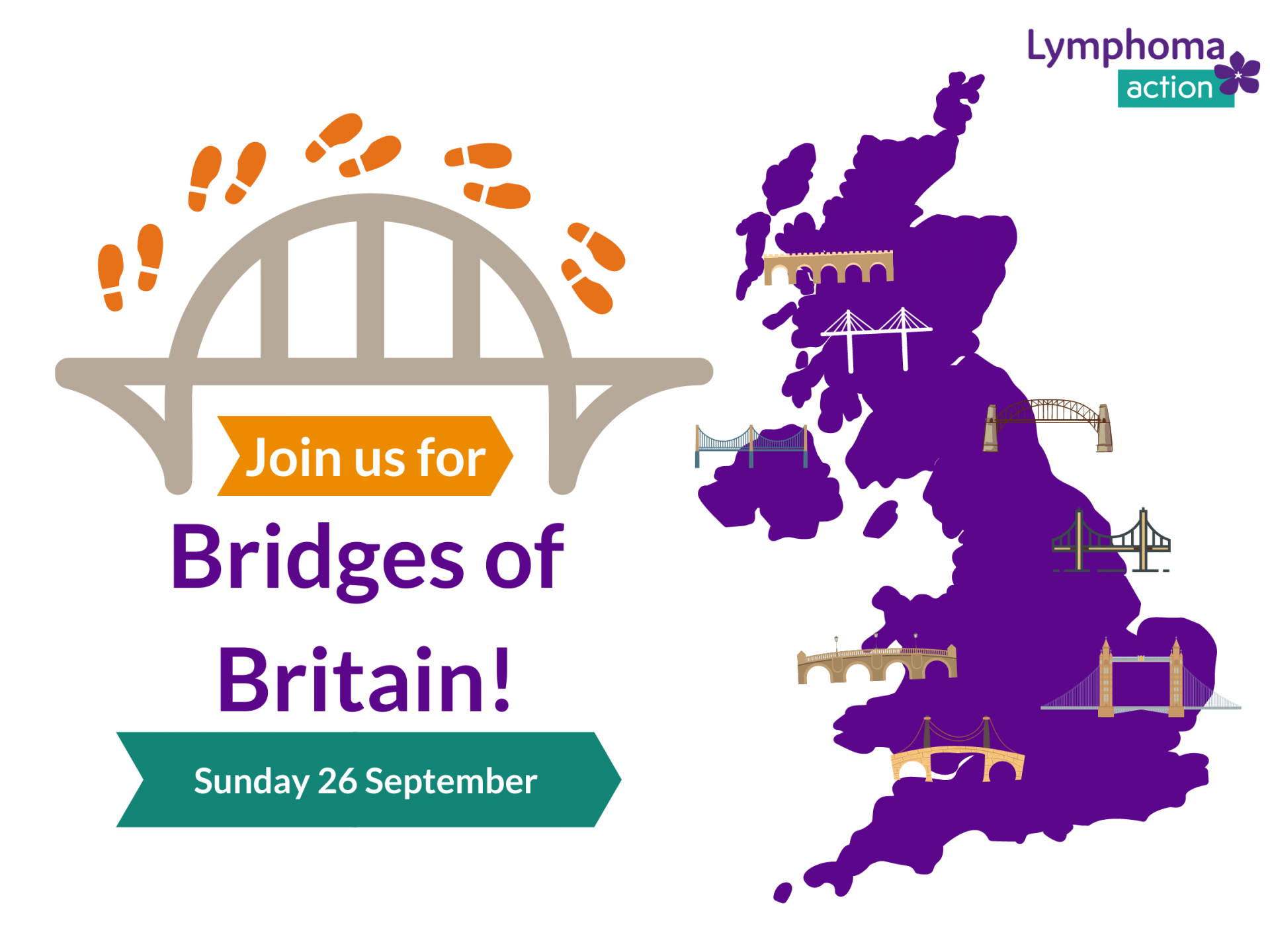 Lymphoma Action Bridges of Britain 2021 logo