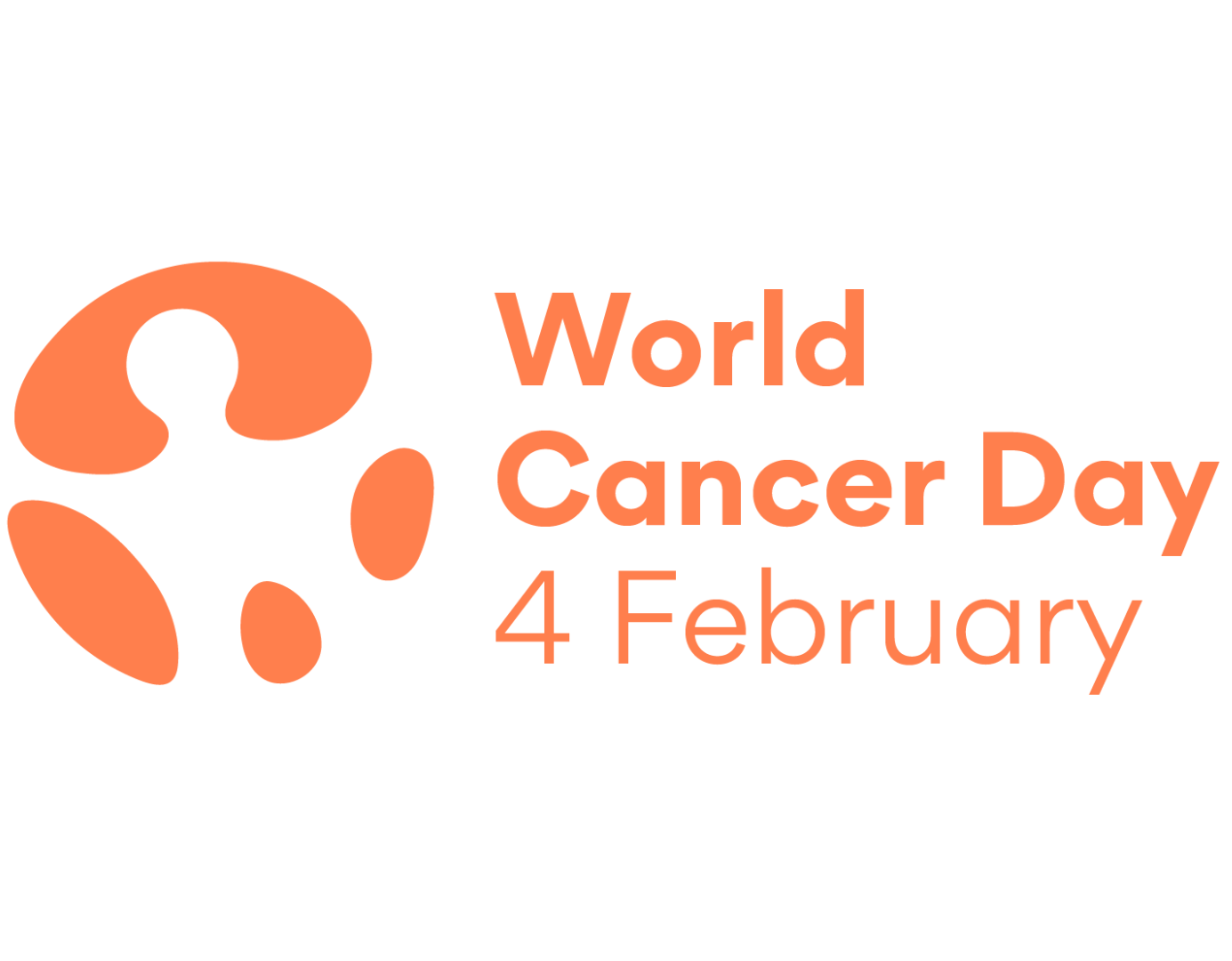 Orange logo with text saying 'World Cancer Day 4 February'