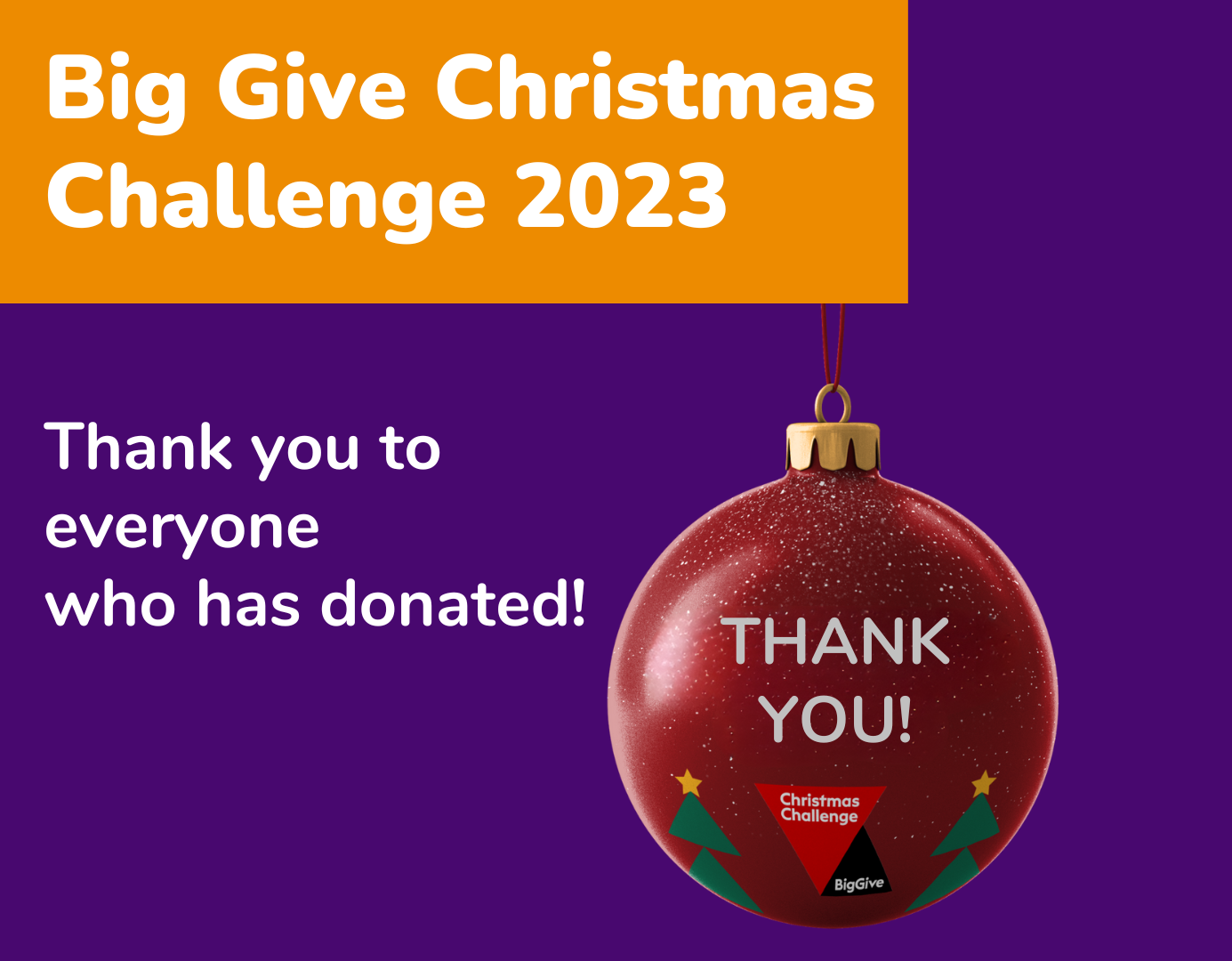 Big Give Christmas Challenge thank you to everyone who has donated