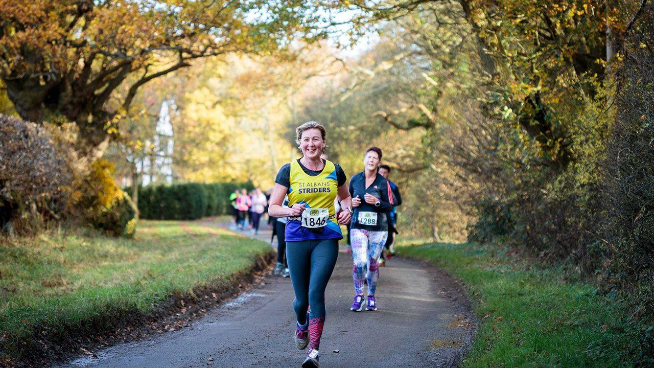 running through countryside