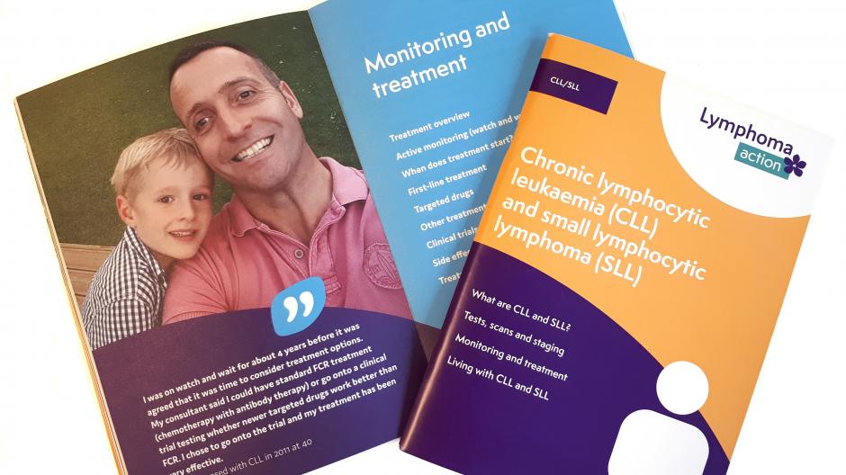 Photo of our CLL booklet showing an open chapter heading page