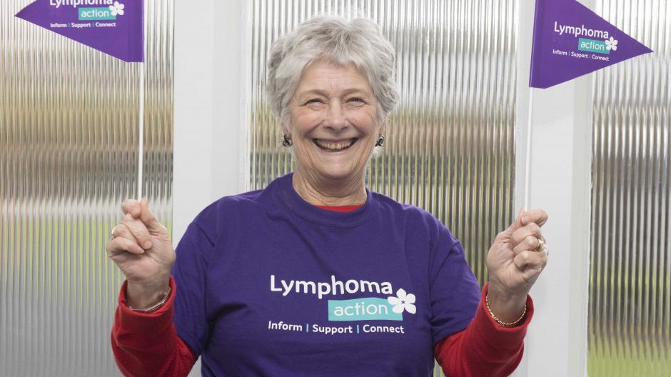 Female with lymphoma Action flags 