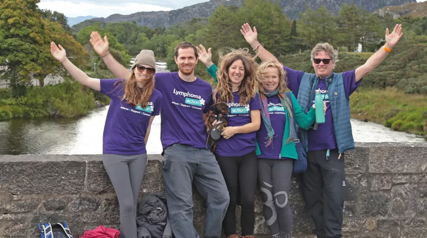 Group in Lymphoma Action t shirts waving