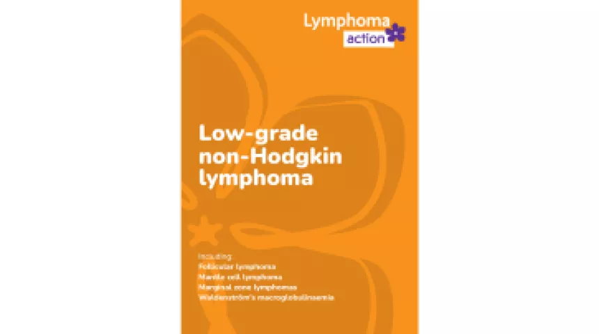 Cover of low-grade non-hodgkin lymphoma book in orange