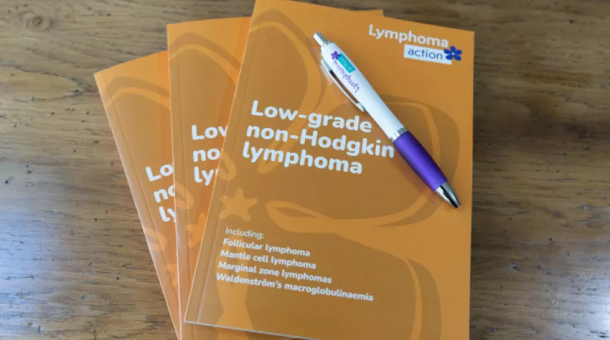 Copies of information book on Low-grade non-Hodgkin lymphoma
