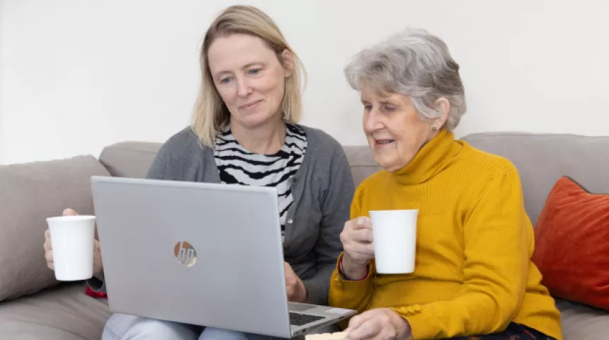 Women looking at laptop screen