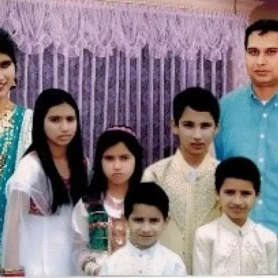 Sonia with her family - cropped