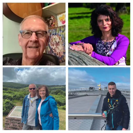 Images of four people who have been affected lymphoma and who have shared their personal stories on the Lymphoma Action website