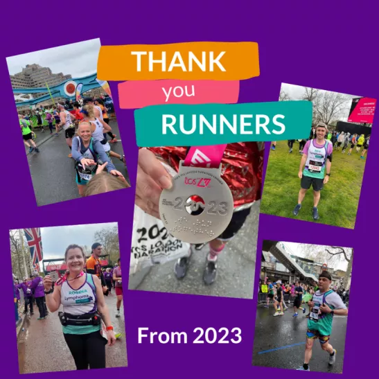 Multiple images of runners with a message saying 'thank you runners'
