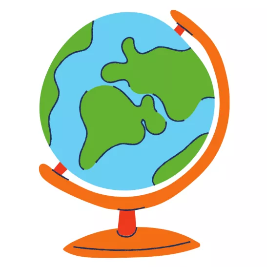 Illustrated globe