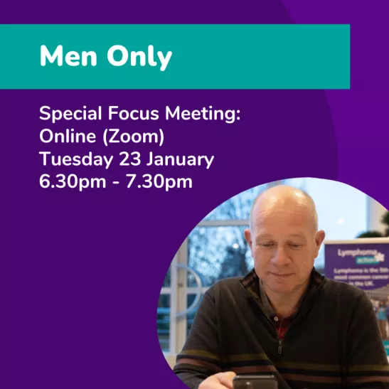Men only special focus meeting online Zoom Tuesday 23 January 6.30pm - 7.30pm