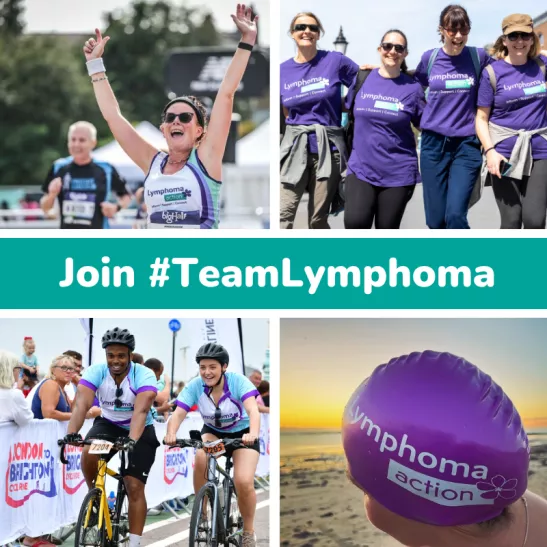 Lymphoma Action supporters running, walking, cycling and swimming