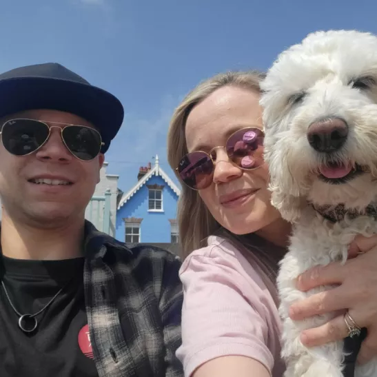 Craig with his wife and dog