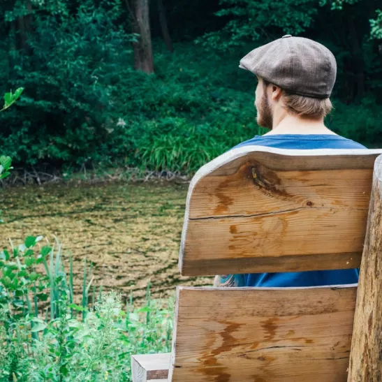 Person sitting on bench