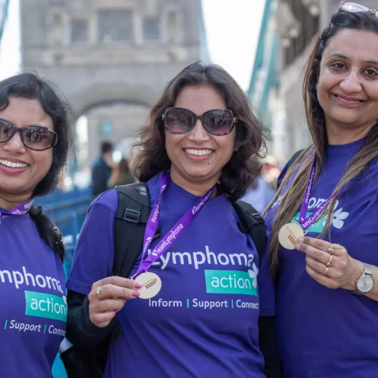 Lymphoma Action supporters at Bridges of London