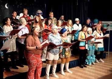 A community choir singing