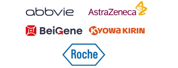 Abbvie, AstraZeneca, BeiGene, Kyowa Kirin and Roche logos