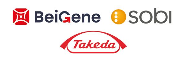 BeiGene, Sobi and Takeda logos